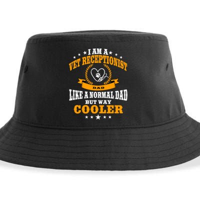 Funny Vet Receptionist Dad Outfit Gift Sustainable Bucket Hat