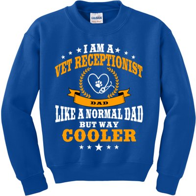 Funny Vet Receptionist Dad Outfit Gift Kids Sweatshirt