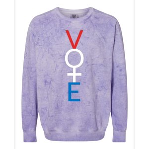 Feminist Vote Red White Blue Voting Election Gift Colorblast Crewneck Sweatshirt