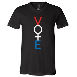 Feminist Vote Red White Blue Voting Election Gift V-Neck T-Shirt