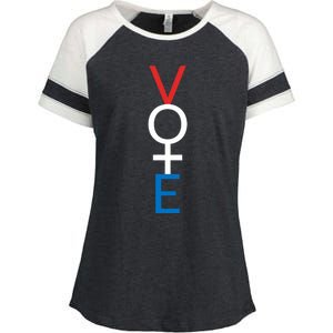 Feminist Vote Red White Blue Voting Election Gift Enza Ladies Jersey Colorblock Tee