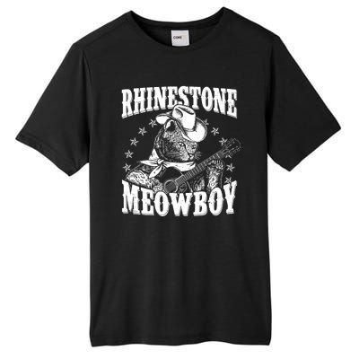 Funny Vintage Rhinestone Meowboy Cowboy Cat Tall Fusion ChromaSoft Performance T-Shirt