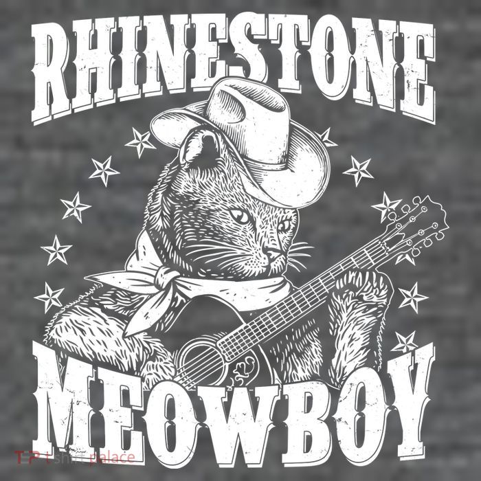 Funny Vintage Rhinestone Meowboy Cowboy Cat Baby Bodysuit