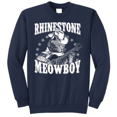 Funny Vintage Rhinestone Meowboy Cowboy Cat Sweatshirt