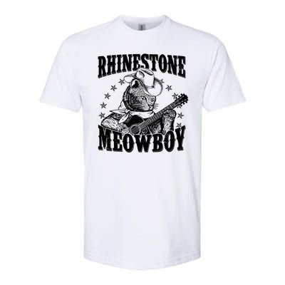 Funny Vintage Rhinestone Meowboy Cowboy Cat Softstyle® CVC T-Shirt