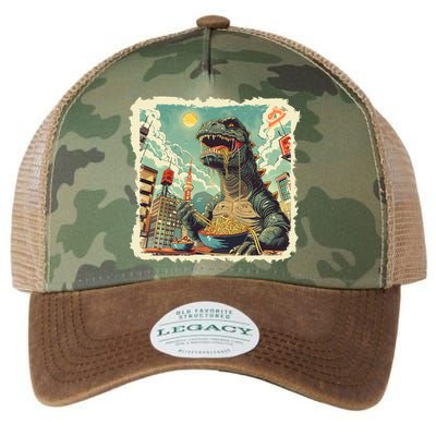 Funny Vintage Retro Japanese Ramen Loving Kaiju Monster Legacy Tie Dye Trucker Hat