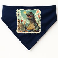 Funny Vintage Retro Japanese Ramen Loving Kaiju Monster USA-Made Doggie Bandana