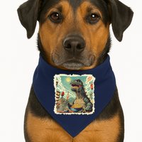 Funny Vintage Retro Japanese Ramen Loving Kaiju Monster USA-Made Doggie Bandana