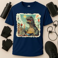 Funny Vintage Retro Japanese Ramen Loving Kaiju Monster Performance Shirt