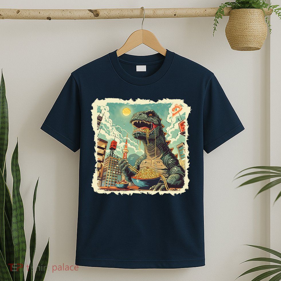 Funny Vintage Retro Japanese Ramen Loving Kaiju Monster T-Shirt