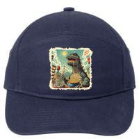 Funny Vintage Retro Japanese Ramen Loving Kaiju Monster 7-Panel Snapback Hat