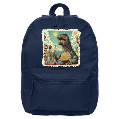 Funny Vintage Retro Japanese Ramen Loving Kaiju Monster 16 in Basic Backpack