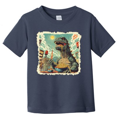 Funny Vintage Retro Japanese Ramen Loving Kaiju Monster Toddler T-Shirt