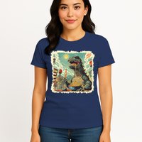 Funny Vintage Retro Japanese Ramen Loving Kaiju Monster Womens T-Shirt