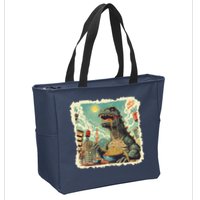 Funny Vintage Retro Japanese Ramen Loving Kaiju Monster Zip Tote Bag