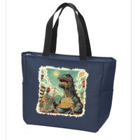 Funny Vintage Retro Japanese Ramen Loving Kaiju Monster Zip Tote Bag