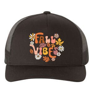 Fall Vibes Retro Groovy Fall Season Retro Leopard Autumn Yupoong Adult 5-Panel Trucker Hat