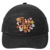 Fall Vibes Retro Groovy Fall Season Retro Leopard Autumn 7-Panel Snapback Hat