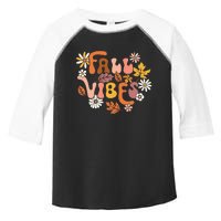 Fall Vibes Retro Groovy Fall Season Retro Leopard Autumn Toddler Fine Jersey T-Shirt