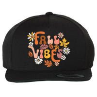 Fall Vibes Retro Groovy Fall Season Retro Leopard Autumn Wool Snapback Cap