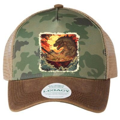 Funny Vintage Retro Japanese Great Wave Ramen Kaiju Monster Legacy Tie Dye Trucker Hat