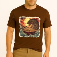 Funny Vintage Retro Japanese Great Wave Ramen Kaiju Monster Performance Shirt
