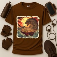 Funny Vintage Retro Japanese Great Wave Ramen Kaiju Monster Performance Shirt