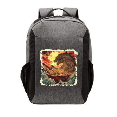 Funny Vintage Retro Japanese Great Wave Ramen Kaiju Monster Vector Backpack