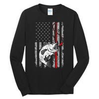 Fisherman Vintage Retro Fishing Flag Gift Tall Long Sleeve T-Shirt