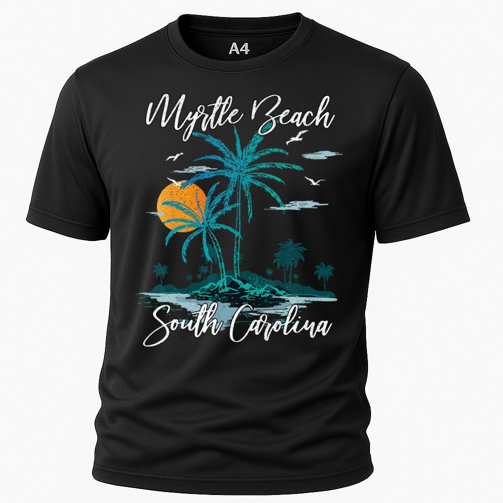 Family Vacation Retro Sunset South Carolina Myrtle Beach Cooling Performance Crew T-Shirt
