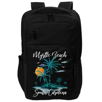 Family Vacation Retro Sunset South Carolina Myrtle Beach Impact Tech Backpack