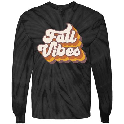 Fall Vibes Retro Fall Tie-Dye Long Sleeve Shirt