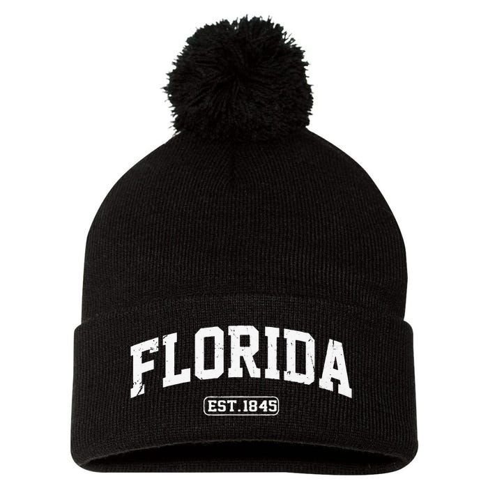 Florida Vintage State Athletic Style Pom Pom 12in Knit Beanie