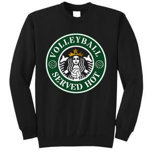 Funny Volleyball Served Hot Cheerleader Gift Tall Sweatshirt