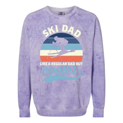 Funny Vintage Ski Dad Skiing Gift Skiing Dad Retro Funny Gift Colorblast Crewneck Sweatshirt