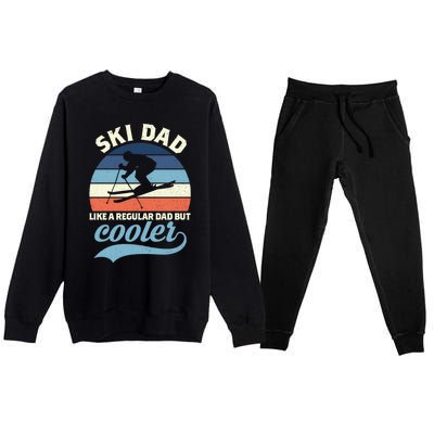 Funny Vintage Ski Dad Skiing Gift Skiing Dad Retro Funny Gift Premium Crewneck Sweatsuit Set