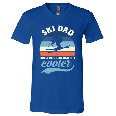 Funny Vintage Ski Dad Skiing Gift Skiing Dad Retro Funny Gift V-Neck T-Shirt