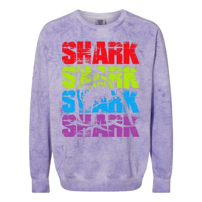 Funny Vintage Shark Design For Basking Goblin Shark Lovers Colorblast Crewneck Sweatshirt