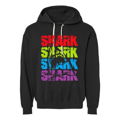 Funny Vintage Shark Design For Basking Goblin Shark Lovers Garment-Dyed Fleece Hoodie