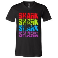 Funny Vintage Shark Design For Basking Goblin Shark Lovers V-Neck T-Shirt