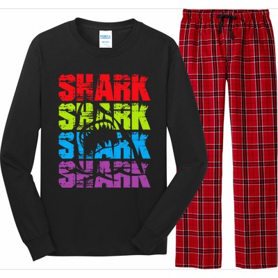 Funny Vintage Shark Design For Basking Goblin Shark Lovers Long Sleeve Pajama Set