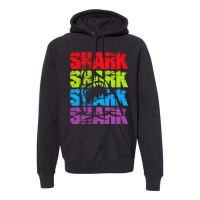 Funny Vintage Shark Design For Basking Goblin Shark Lovers Premium Hoodie