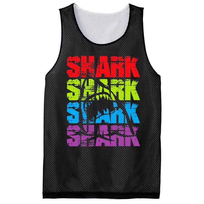 Funny Vintage Shark Design For Basking Goblin Shark Lovers Mesh Reversible Basketball Jersey Tank