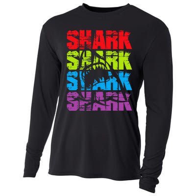 Funny Vintage Shark Design For Basking Goblin Shark Lovers Cooling Performance Long Sleeve Crew