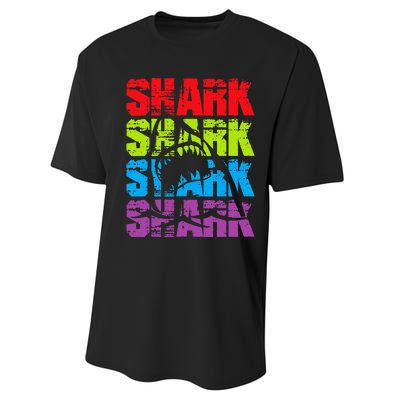 Funny Vintage Shark Design For Basking Goblin Shark Lovers Performance Sprint T-Shirt