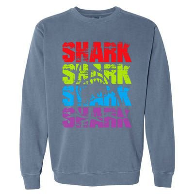 Funny Vintage Shark Design For Basking Goblin Shark Lovers Garment-Dyed Sweatshirt