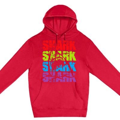 Funny Vintage Shark Design For Basking Goblin Shark Lovers Premium Pullover Hoodie