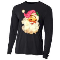 Funny Vintage Santa Claus Christmas Design Cooling Performance Long Sleeve Crew