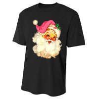 Funny Vintage Santa Claus Christmas Design Performance Sprint T-Shirt