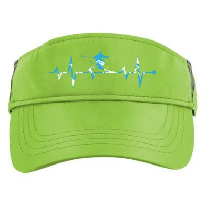 Funny Vintage Ski Heartbeat Skiing Skier Adventure Gifts Adult Drive Performance Visor